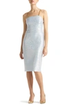 St John Sequin Chain Strap Dress In Cornflower Gold