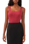 Halogen Transfer Rib Sweater Tank In Earth Red
