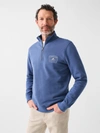 Faherty Charleston Long-sleeve Terry Quarter Zip In Faded Navy