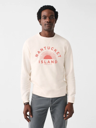 Faherty Nantucket Long Sleeve Terry Crewneck Hoodie In Solar White