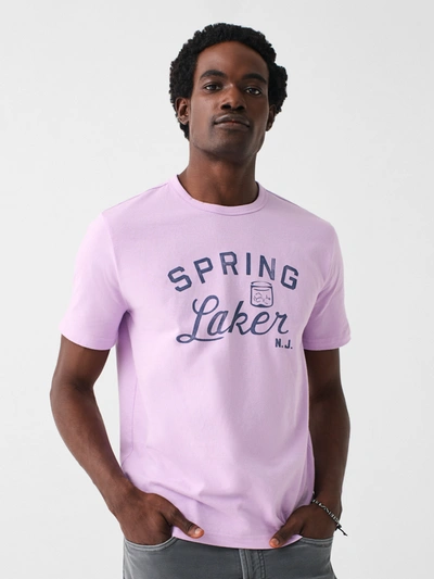 Faherty Spring Lake Short-sleeve Crew Lakers T-shirt In Faded Lilac