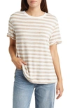 Caslon Ease Stripe Crewneck T-shirt In Pink Desert White Charm Stripe