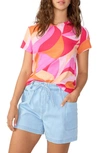 Sanctuary The Perfect Geo Print Cotton Blend Knit Top In Solar Kiss