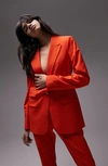 Topshop Slim Feminine Blazer In Red - Part Of A Set-white