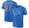 Fanatics Branded Aidan Hutchinson Blue Detroit Lions Player Icon Name & Number T-shirt In Blue