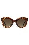 Isabel Marant 49mm Round Sunglasses In Havana / Brown Gradient