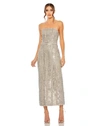 Mac Duggal Embellished Strapless Column Dress In Nude