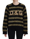 Dolce & Gabbana Black Gold D&g Crystal Cashmere Sweater In Black