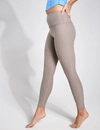 Beyond Yoga Spacedye Caught In The Midi High Waisted Legging In Birch Heather In Brown