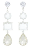 Tasha Mixed Shape Crystal Link Drop Earrings In Silver