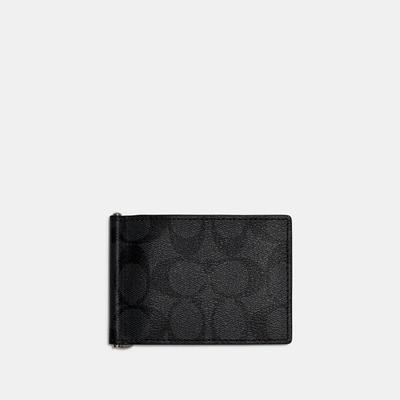 Coach Outlet Slim Money Clip Billfold Wallet In Signature Canvas In Multi