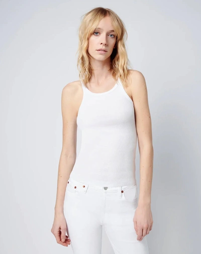 Re/done Ribbed Tank In White