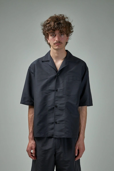 Bottega Veneta Short-sleeved Technical Nylon Shirt In Nero