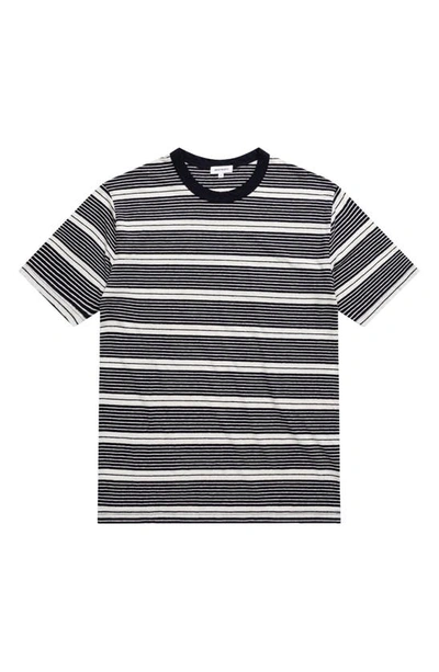 Norse Projects Johannes Striped Cotton-blend T-shirt In Navy