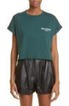 Balmain Paris Flocked Short T-shirt In Green