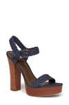 Paige Ankle Strap Platform Sandal In Indigo