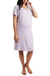 EVERLY GREY ROSA JERSEY MATERNITY HOSPITAL GOWN