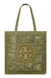 Tory Burch Ella Hand-crocheted Tote In Green