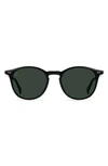 Raen Basq S762 Round Polarized Sunglasses In Recycled Black/ Green Polar