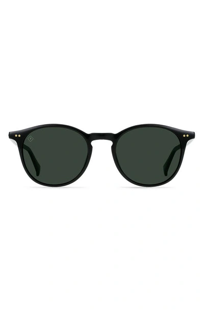 Raen Basq S762 Round Polarized Sunglasses In Recycled Black/ Green Polar