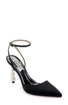 Badgley Mischka Indie Ankle Strap Pointed Toe Pump In Black