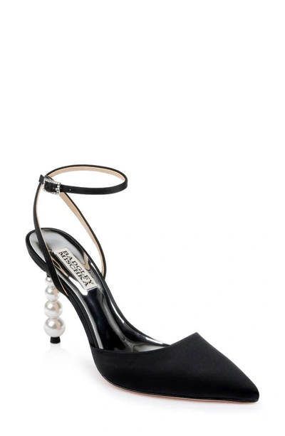 Badgley Mischka Indie Ankle Strap Pointed Toe Pump In Black