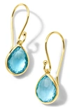 Ippolita 18k Yellow Gold Rock Candy Swiss Blue Topaz Teeny Teardrop Earrings In Gold/ Swiss Blue Topaz