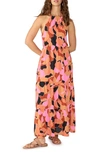 Sanctuary Geo Floral Tiered Halter Maxi Dress In Solar Power