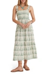 Marine Layer Selene Geo Triangle Print Smocked Maxi Sundress In Geo Triangle Print