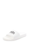 Balenciaga Cities Bicolor Pool Slide Sandals In White/ Black Paris