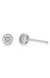 Bony Levy 14k Gold Bezel Diamond Stud Earrings In 14k White Gold