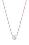 Bony Levy 14k Gold Diamond Bezel Pendant Necklace In 14k Rose Gold