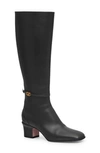 Valentino Tan-go Knee High Boot In Black