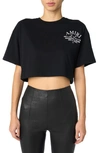 Amiri Logo Arts District Print Crop T-shirt In Black