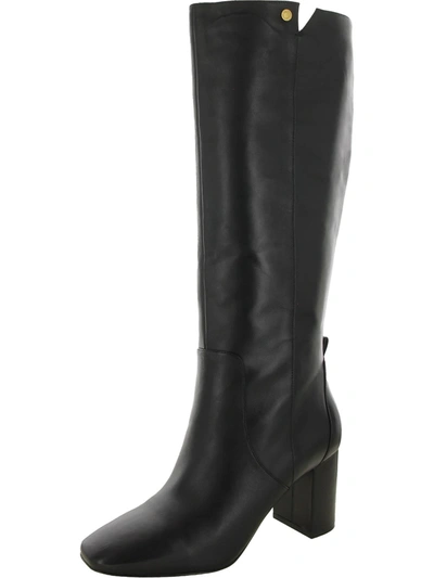 Cole Haan Chrystie Womens Leather Block Heel Knee-high Boots In Black