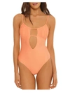 ISABELLA ROSE SUNRAY MAILLOT WOMENS CUT-OUT OPEN BACK ONE-PIECE SWIMSUIT