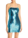 ALICE AND OLIVIA NELLE WOMENS SEQUIN MINI COCKTAIL AND PARTY DRESS