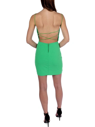 B Darlin Juniors Womens Strappy Short Mini Dress In Green