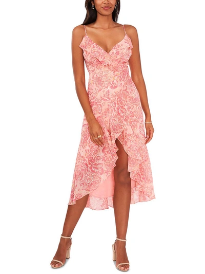 Msk Womens Ruffle Asymmetrical Fit & Flare Dress In Pink
