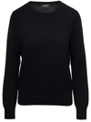 APC 'NINA' BLACK SWEATER WITH TONAL LOGO EMBROIDERY IN WOOL WOMAN