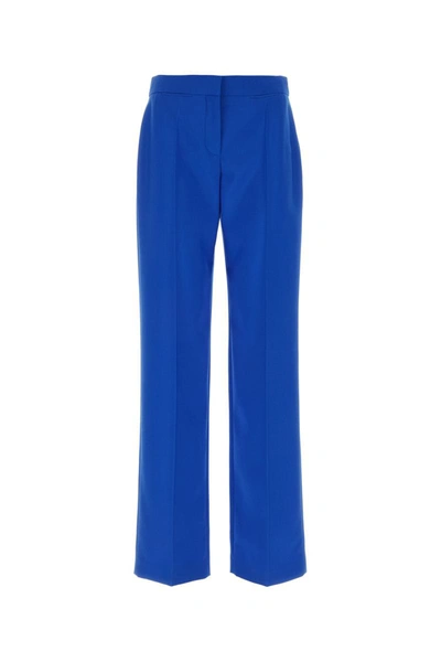 Alexander Mcqueen High Waisted Wool Pants In Galactic Blue