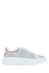 Alexander Mcqueen Perforated Leather Oversized Sneakers White Red In 9035