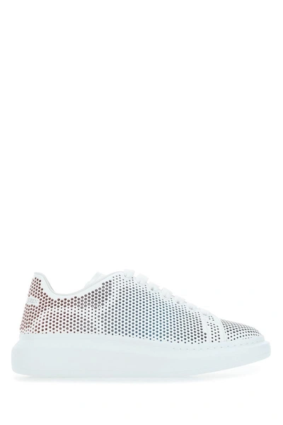 Alexander Mcqueen Perforated Leather Oversized Sneakers White Red