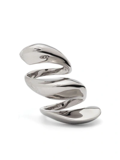 Alexander Mcqueen Twisted Polished-finish Ring In Silver