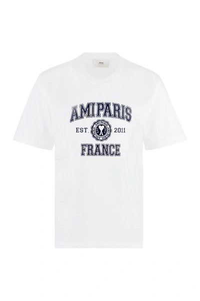 Ami Alexandre Mattiussi T-shirt Mit Logo-print In White