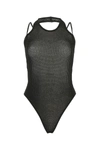 Andrea Adamo Black Stretch Viscose Blend Bodysuit In 0473