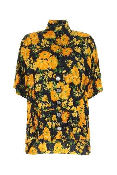 Balenciaga Allover Floral Printed Buttoned Shirt In 7364