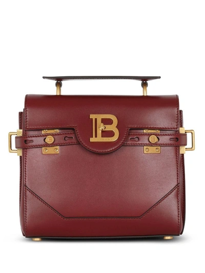 Balmain B-buzz 23 Bag In Smooth Leather In Red