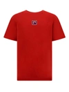 Balmain T-shirts In Rouge Vif/creme/bleu Moyen