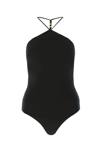 Bottega Veneta Black Stretch Cashmere Blend Bodysuit In 1000